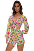 Luli Fama Limoncello Tie Front Crop Top